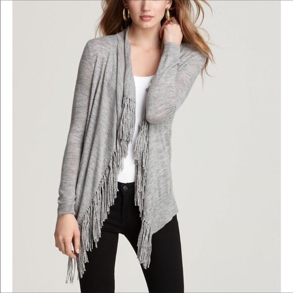 Rebecca Taylor Draped Fringe Cardigan - Picture 1 of 6